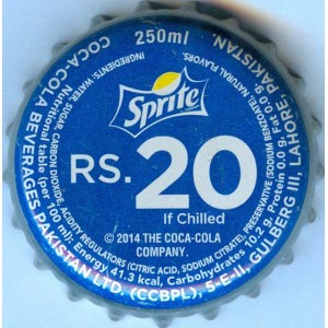 Pakistan Lahore Sprite Used Bottle Crown Cap